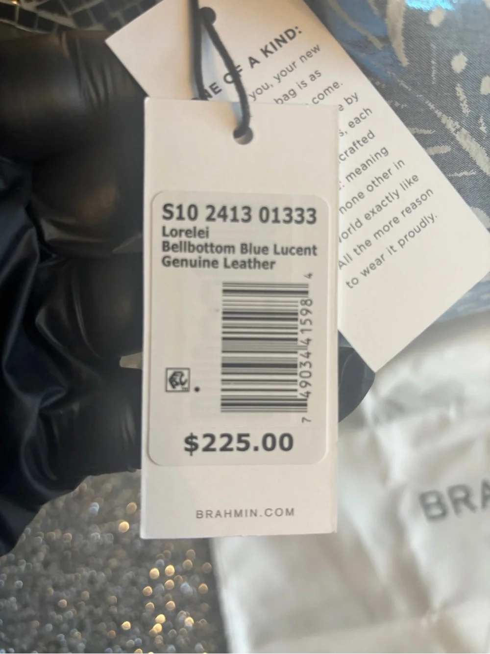⭐️Brahmin Lorelei Bellbottom Blue Lucent‎ Leather Shoulder Bag